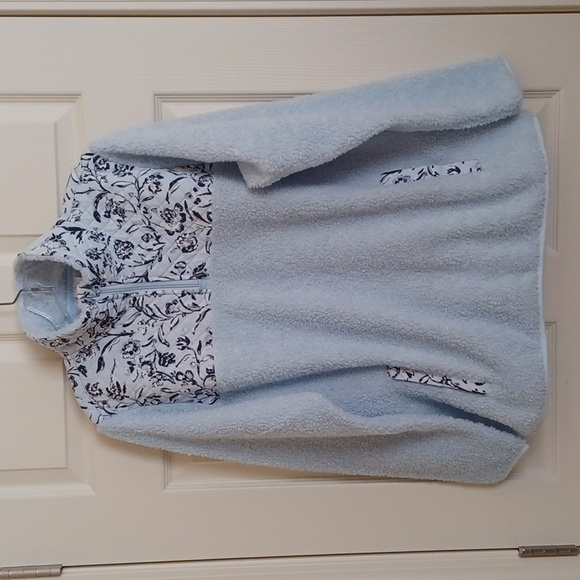 Vera Bradley Perennials Misty Surf Teddy Fleece Pullover ** SZ L - Picture 2 of 9